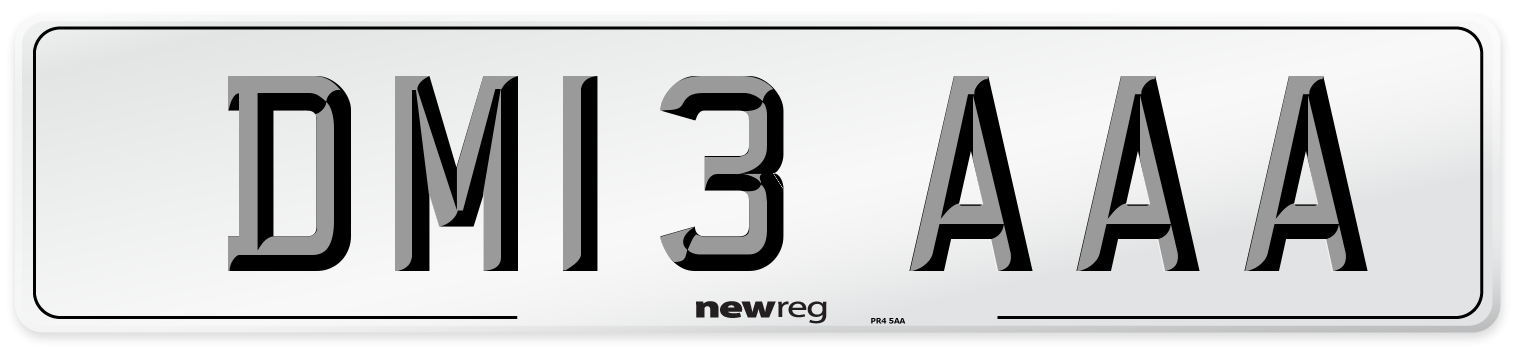 DM13 AAA Number Plate from New Reg